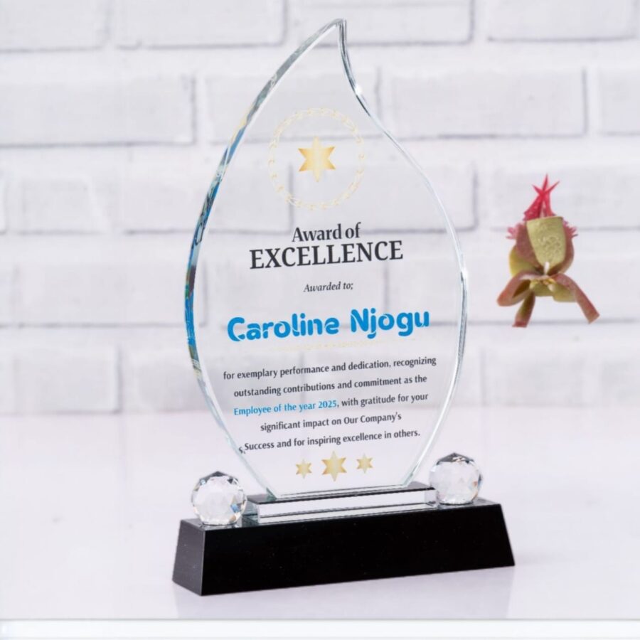 Crystal Flame Award Trophy