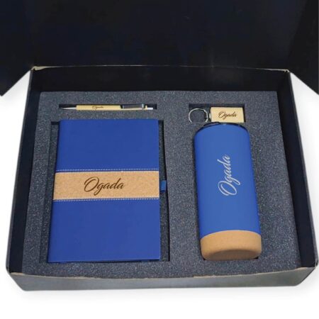 Custom Engraved Blue Corporate Gift Set
