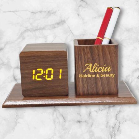 Digital Clock Desk Organizer