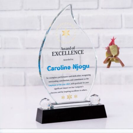 Elegant Crystal Award Trophy