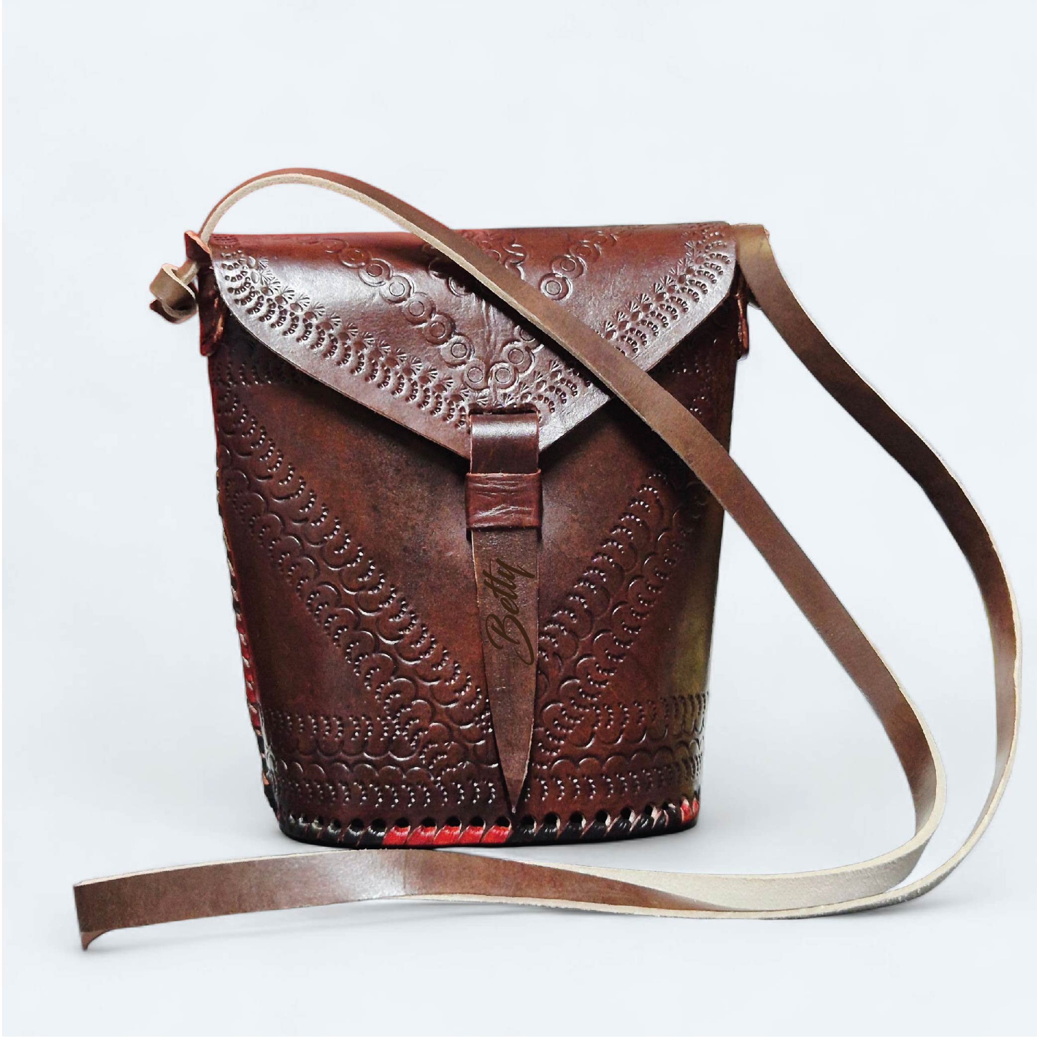 Dark Brown Leather Sling Bag
