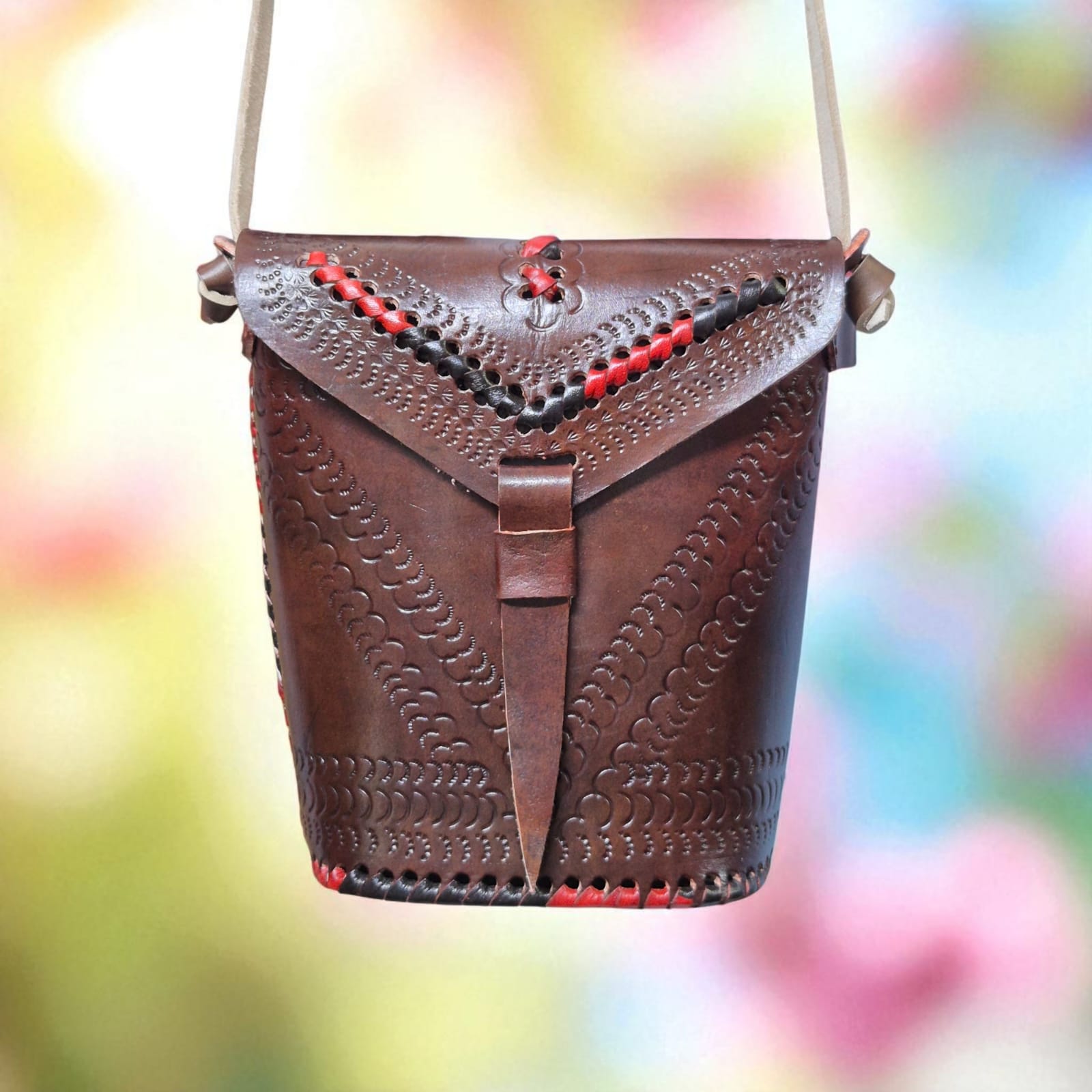 Dark Brown Leather Sling Bag