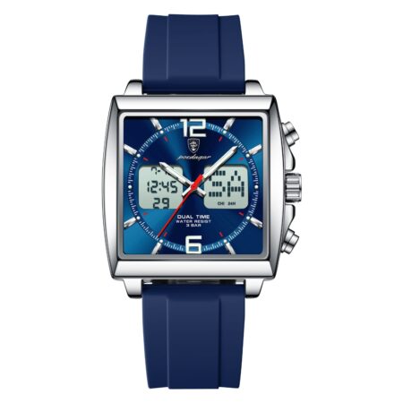Poedagar Blue Dual Display Men’s Watch