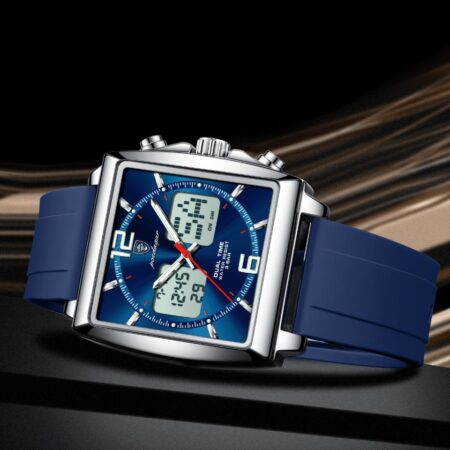 Poedagar Blue Dual Display Men’s Watch