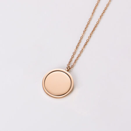 Rose Gold Spinner Pendant Necklace