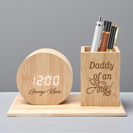 Wooden LED Desk Organizer