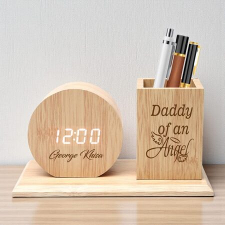 Wooden LED Desk Organizer