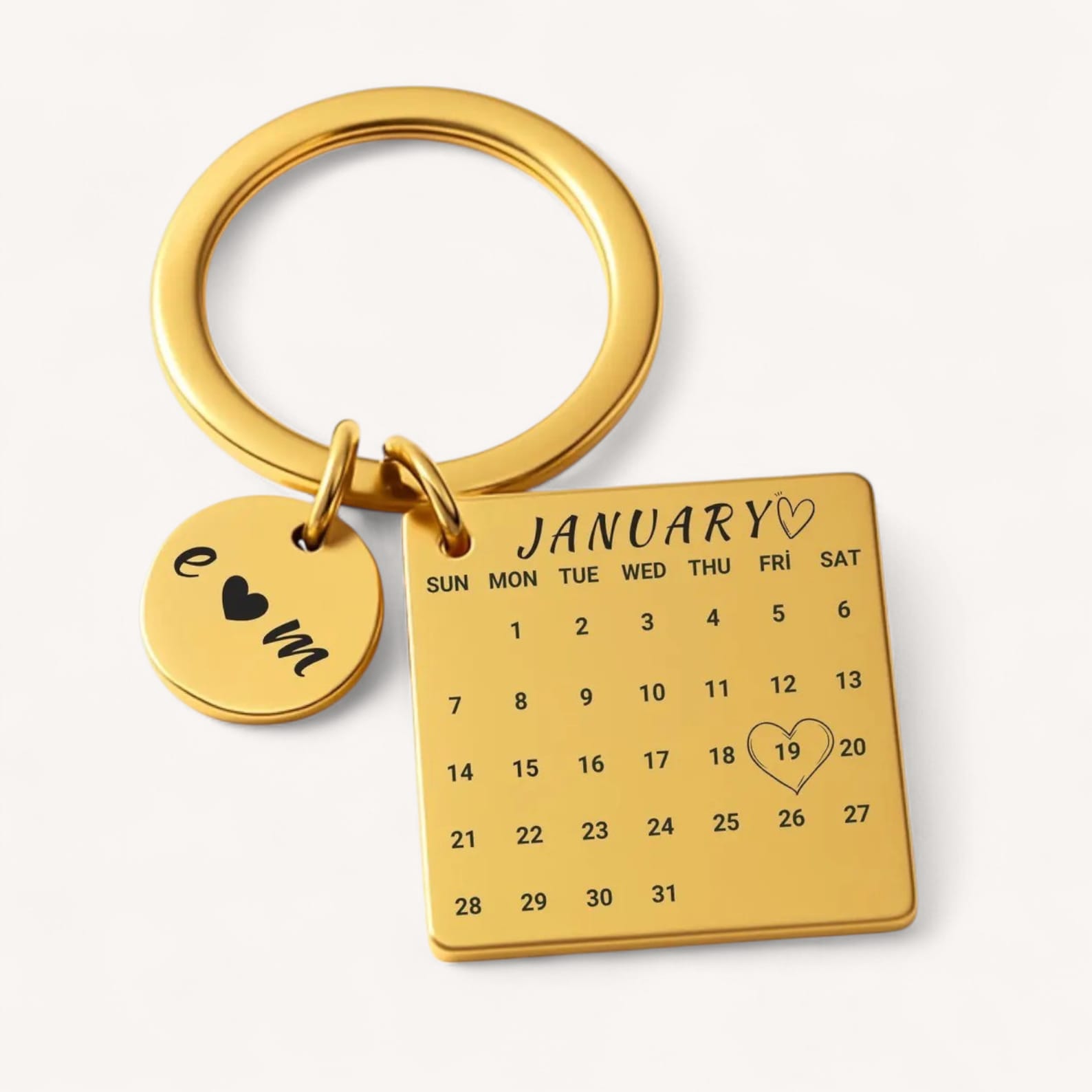 Personalized Calendar Date Keychain