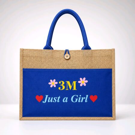 3M Just a Girl Jute Tote Bag