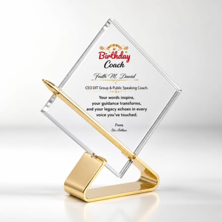 Personalized Crystal Birthday Award Trophy