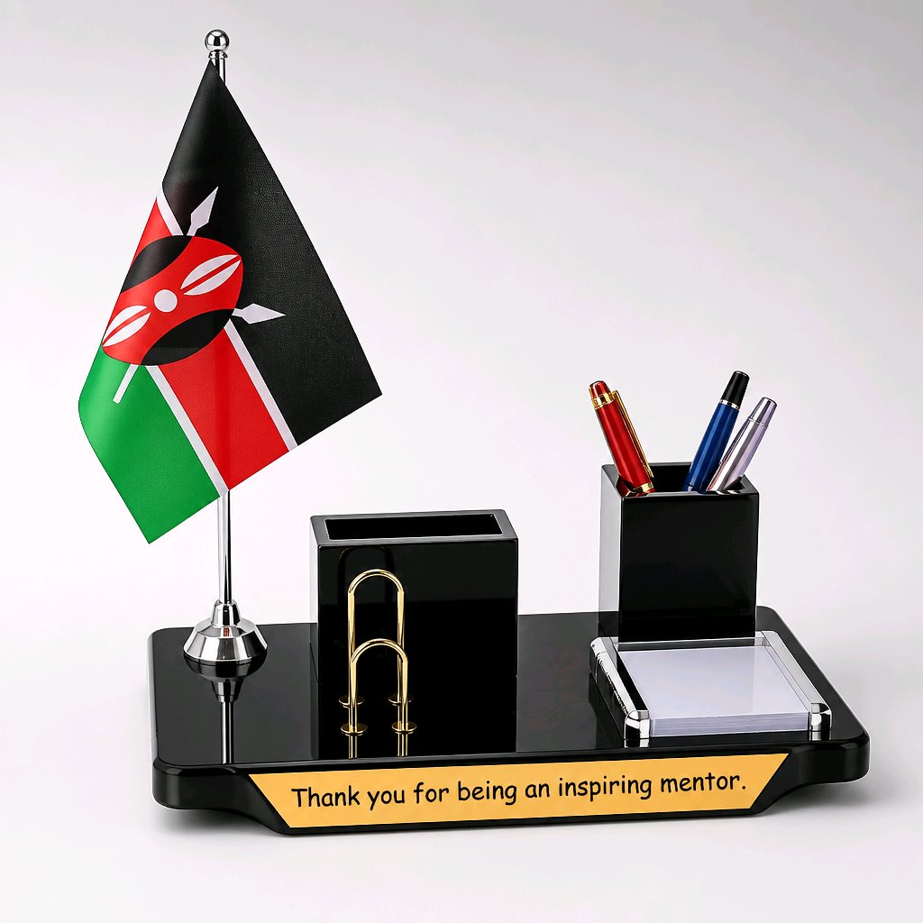 Personalized Kenyan Flag Desk Organizer
