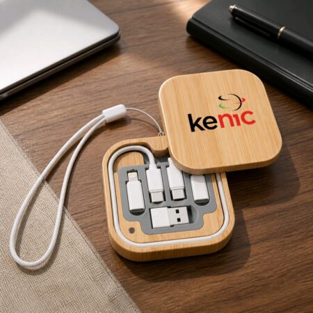 Portable Bamboo Cable Organizer Set
