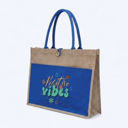 Positive Vibes Jute Tote Bag