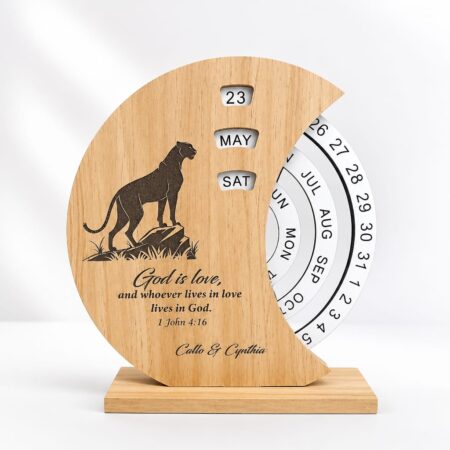 Wooden Perpetual Desk Calendar