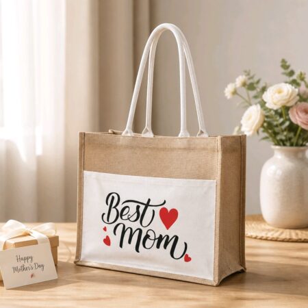 World’s Best Mom Jute Tote Bag