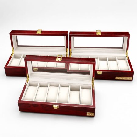 Luxury 6-Slot Wooden Watch Box Organizer