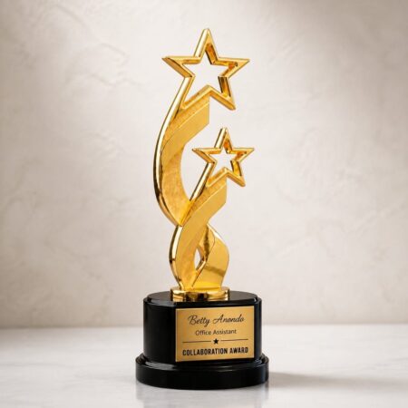 Branded Gold Star Award Trophy