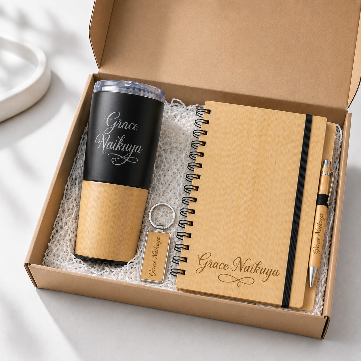 Personalized Wooden Executive Gift Set