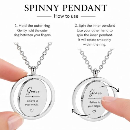 Custom Engraved Spinner Pendant Necklaces