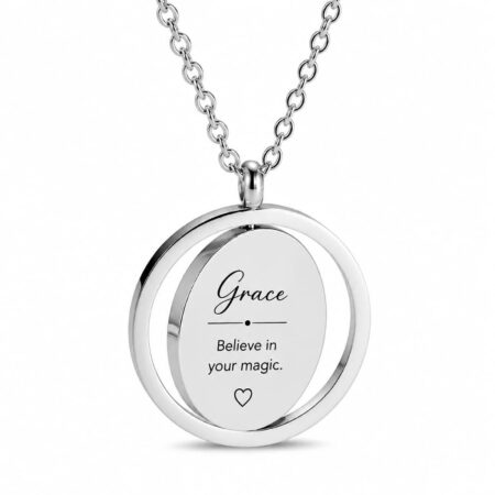 Custom Engraved Spinner Pendant Necklaces