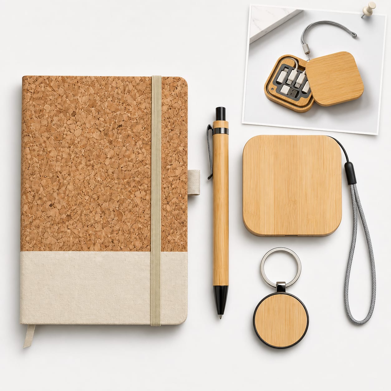 Personalized Eco-Friendly Cork & Bamboo Gift Set - Image 2