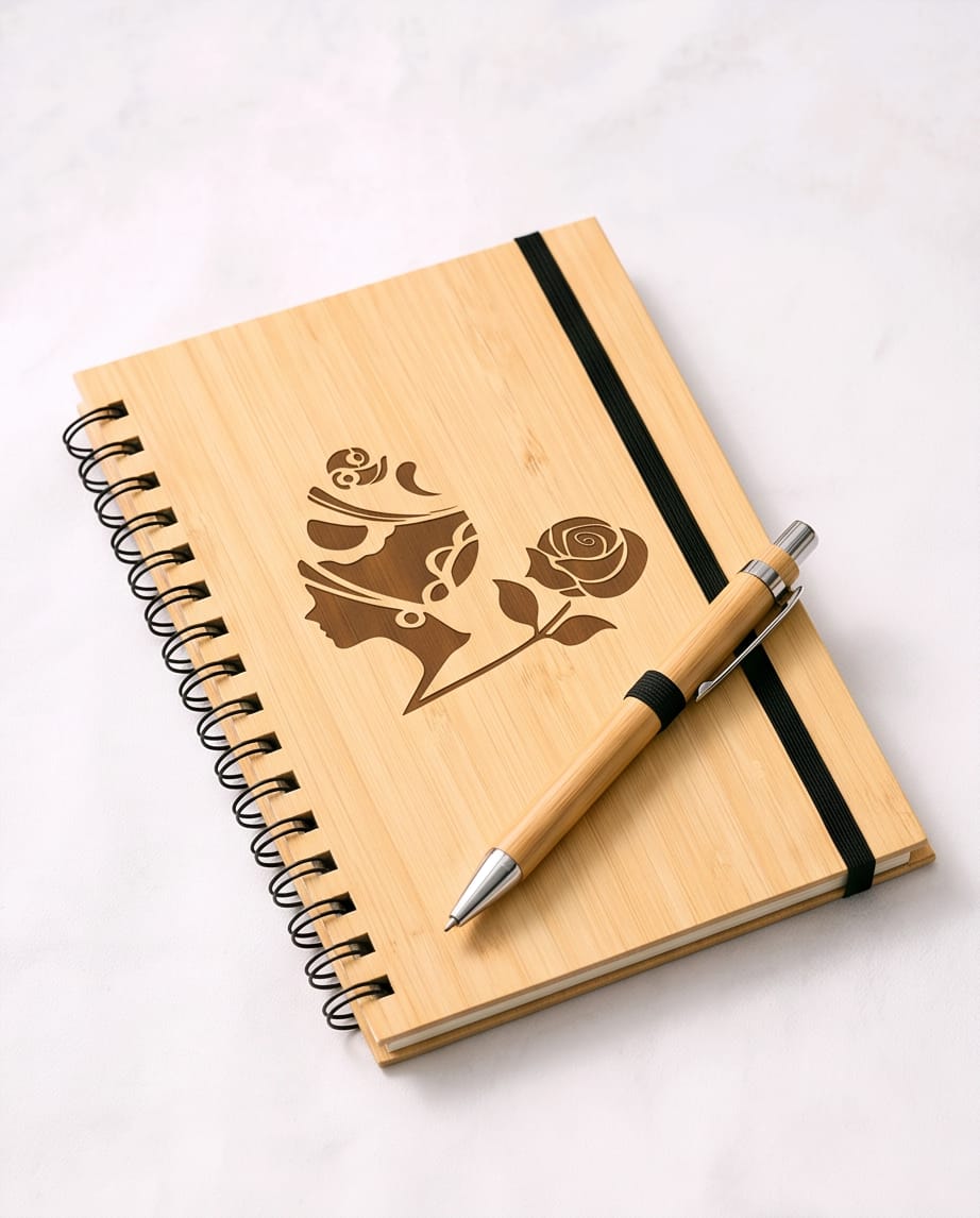 Engraved Wooden Notebooks