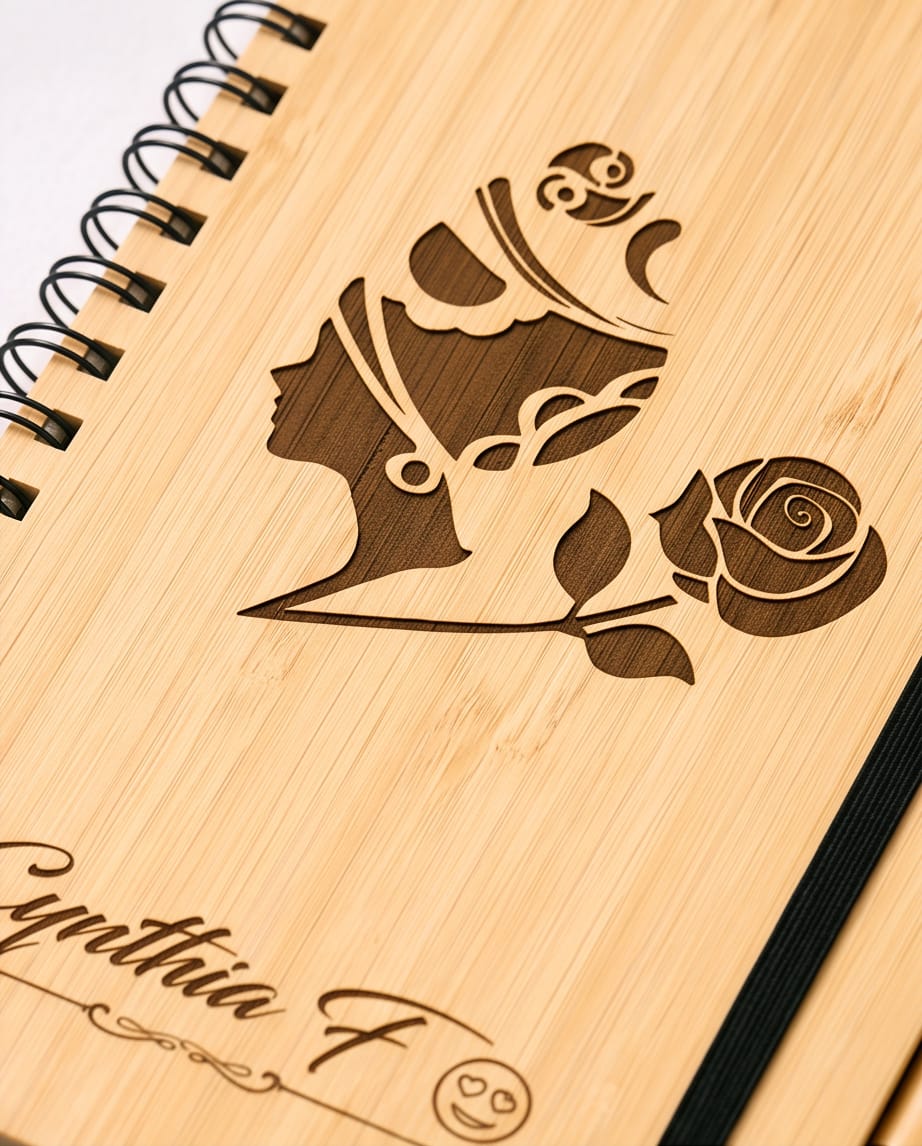 Engraved Wooden Notebooks
