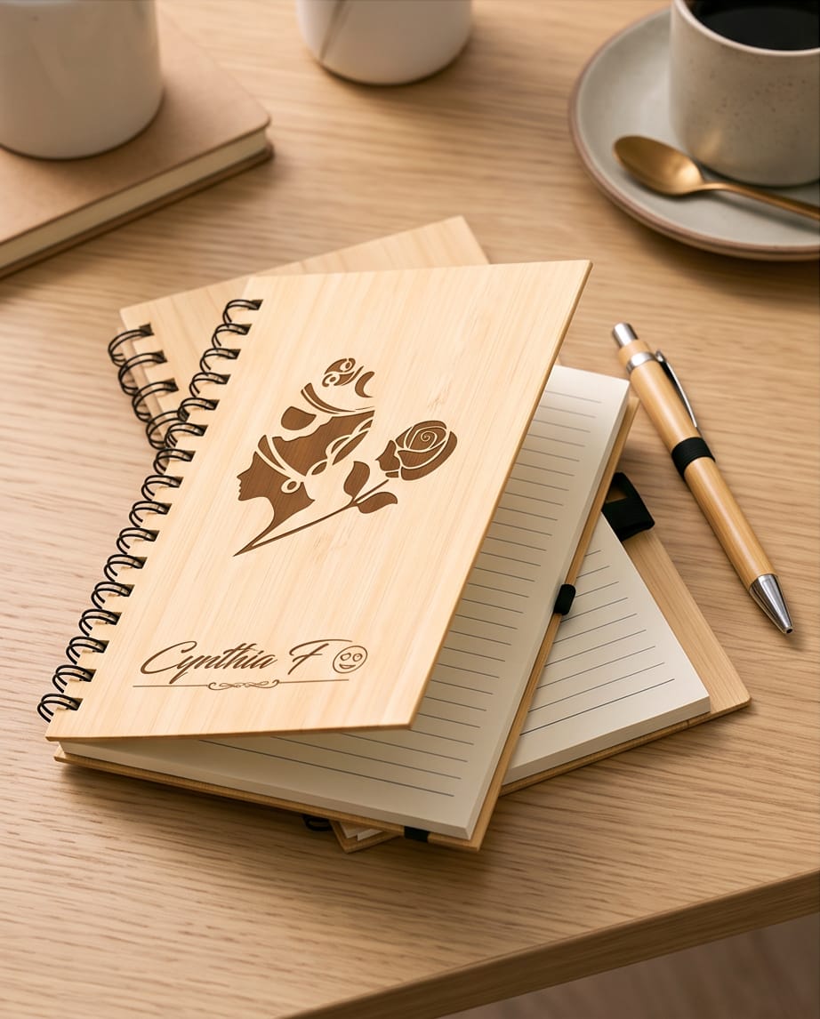 Engraved Wooden Notebooks