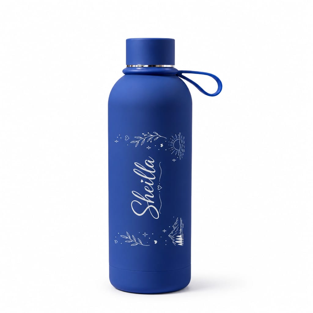 Personalized Blue Skin Feel Thermal Flask