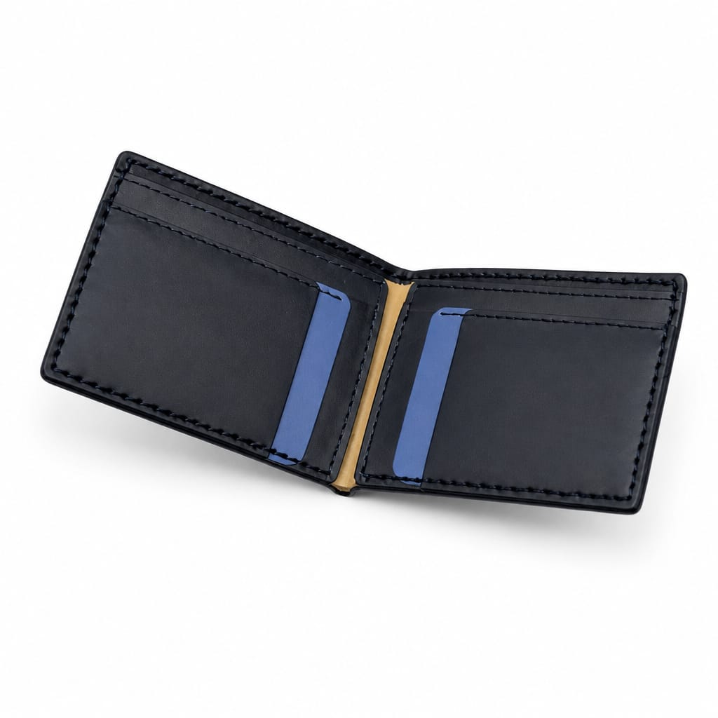 Men's Black Leather Bifold Wallet