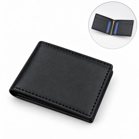 Men's Black Leather Bifold Wallet