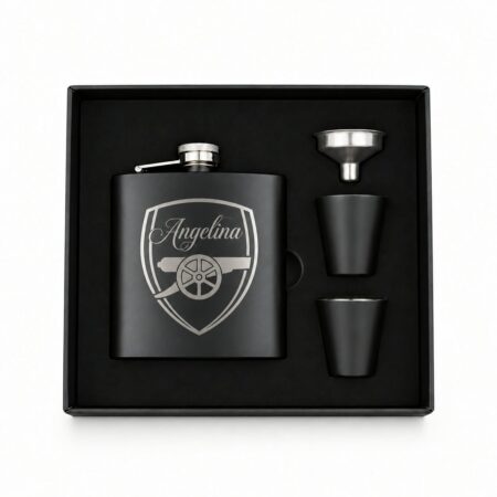 Black Hip Flask Gift Set